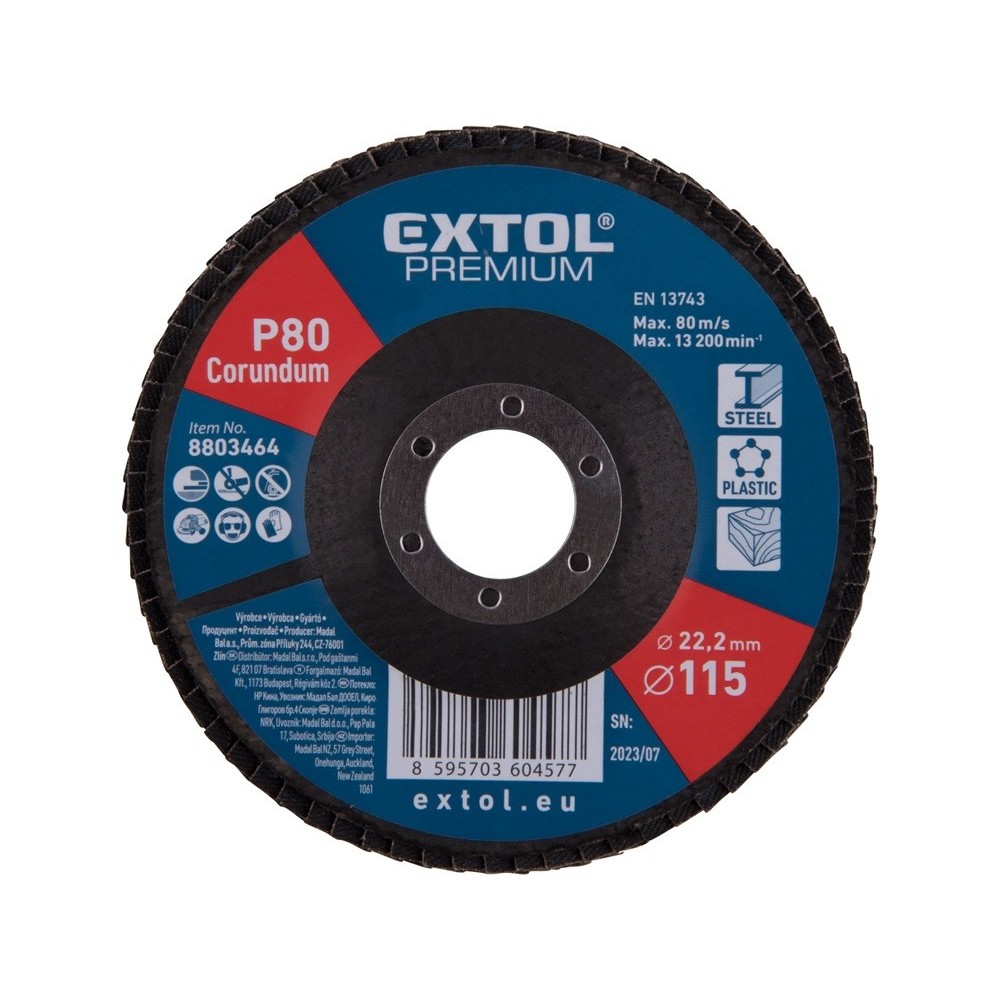 Lamellás csiszolókonog 115mm kúpos EXTOL Lamellás csiszolókonog 115mm kúpos EXTOL