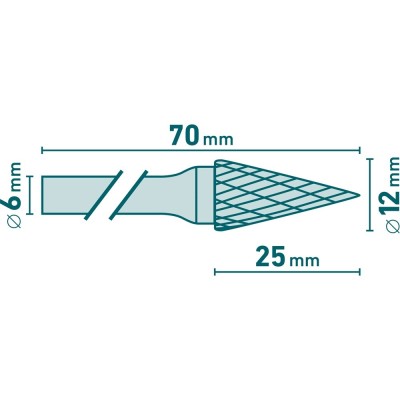 Turbómaró 12x25mm/6mm szár Extol