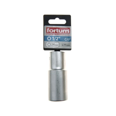 Dugófej, hosszított, 1/2", 61CrV5, mattkróm, FORTUM