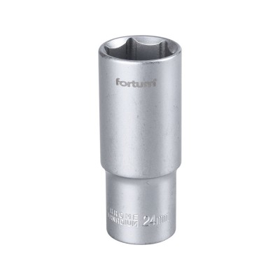 Dugófej, hosszított, 1/2", 61CrV5, mattkróm, FORTUM
