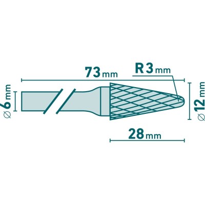 Turbómaró 12x28mm/6mm szár Extol
