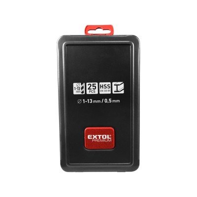 Fémcsigafúró klt.HSS 25db fém dobozban Extol