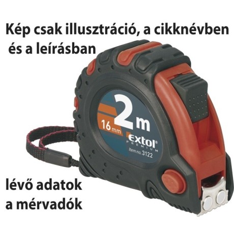 Mérőszalag gumírozott mágneses véggel 3 stoppos Extol