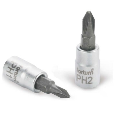 Bitdugófej PH2 bittel 1/4" Fortum