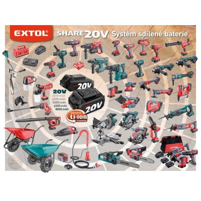 Akkus sövényvágó gép 20V 474mm AKKU ÉS TÖLTŐ NÉLKÜL Extol