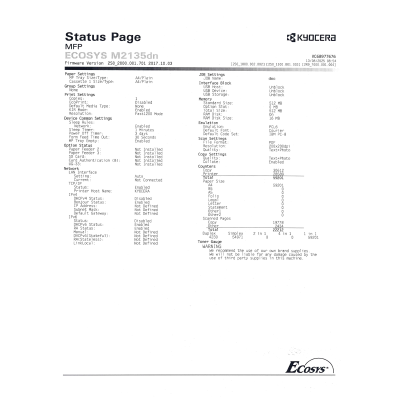 Kyocera M2135MFP A4 multifunkciós hálózati nyomtató (használt)