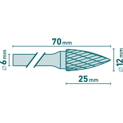 Turbómaró 10x20mm,12x25mm/6mm szár Extol