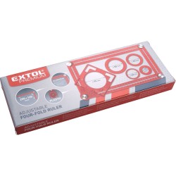 Négyoldalú vonalzó ALU 250x120mm Extol