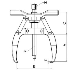 3-körmös csapágylehúzó 7500T központosított Forza