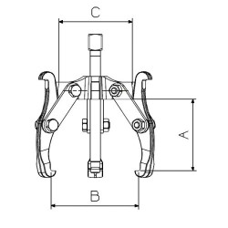 3-körmös csapágylehúzó 1400T kétirányú központosított Forza