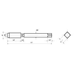 Metrikus Gépi menetfúró EH DIN371 HSS-E Extra hosszú 150mm