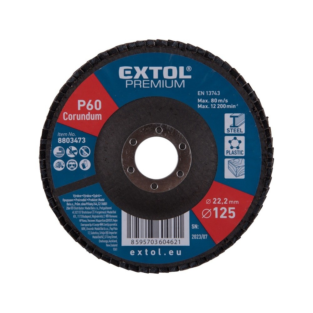 Lamellás csiszolókorong 125mm kúpos Extol Lamellás csiszolókorong 125mm kúpos Extol