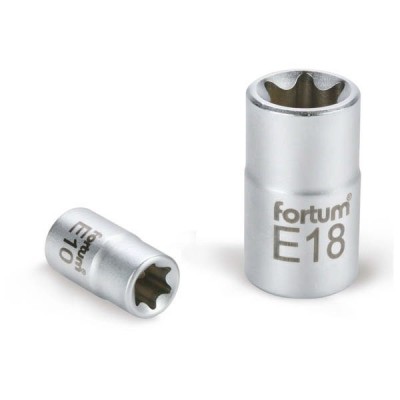 Dugófej, torx, 1/2", 61CrV5 mattkróm, 38mm hosszú FORTUM