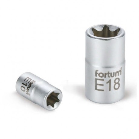 Dugófej, torx, 1/2", 61CrV5 mattkróm, 38mm hosszú FORTUM