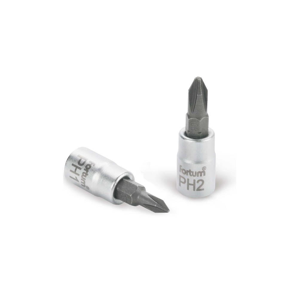 Bitdugófej PH bittel, 61CrV5/S2, mattkróm, PH2, 1/4" FORTUM Bitdugófej PH bittel, 61CrV5/S2, mattkróm, PH2, 1/4" FORTUM